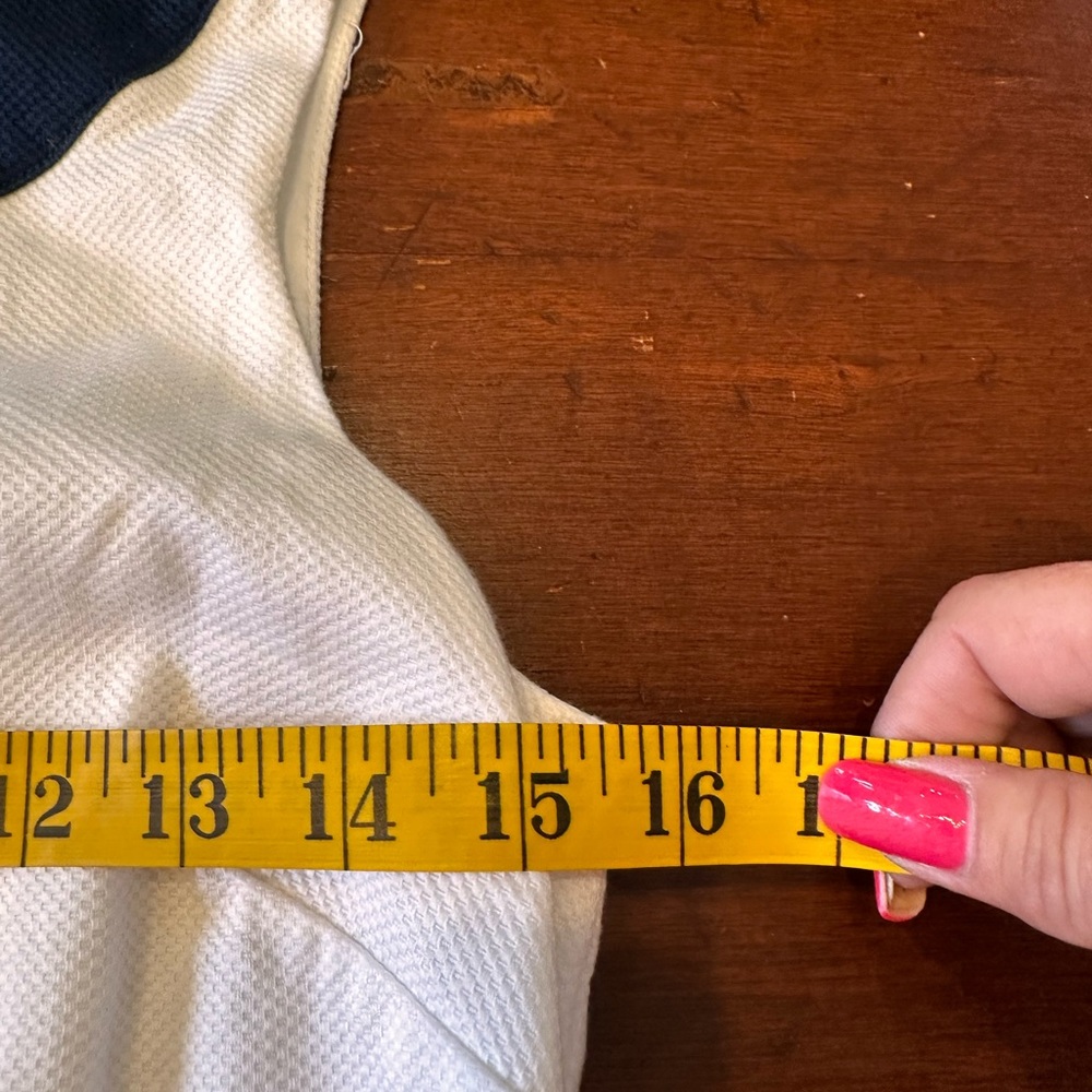 Vineyard Vines‎ size 4 white mini sheath lined with navy trim dress - Picture 11 of 13